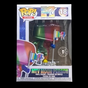 Funko Pop + Protector! Icons #18 MTV Moon Person Rainbow *Mint In Stock* - Picture 1 of 12