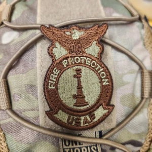 OCP USAF Fire Protection Badge Cut to shape Hook backing Air Force Firefighter - Picture 1 of 2