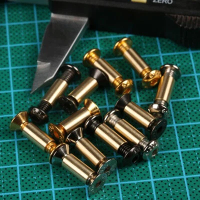 10pcs Stainless Steel Brass Knife Handle Pins Fasteners Rivets Screw Bolts DIY - Image 1 of 4