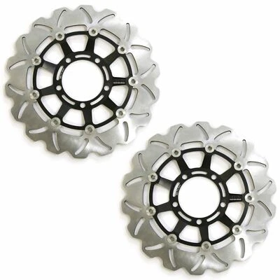 Par de discos de rotor de freno delantero ondulado Rezo para Triumph Street Triple 675 R 09-12 Foto 1 de 4