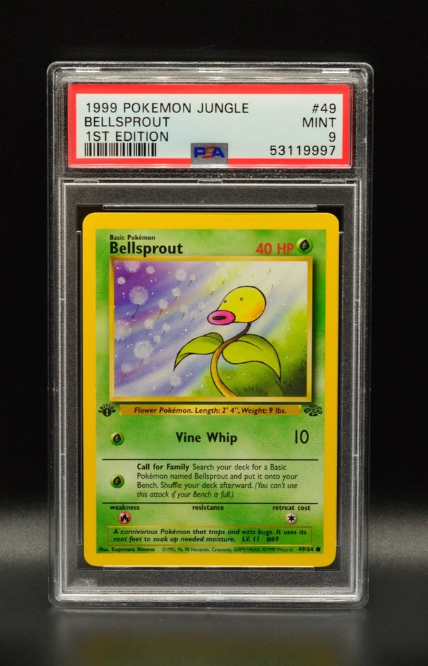 Bellsprout 1st Edition 1999 Pokemon Jungle #49 WOTC PSA 9 Newly Graded - Image 1 of 2