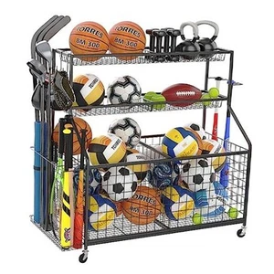 Sports Equipment Organizer, Ball Rack, Gear & Ball Storage - Garage Organizer - Picture 1 of 7