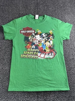 2018 Harley Davidson Looney Tunes Xmas Graphic Tshirt Youth Small - Image 1 of 4