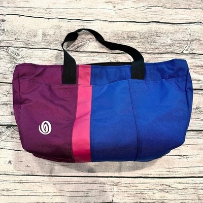 Bolsa tote Timbuk2 roxa e azul ~18”x12” bom estado - Imagem 1 de 4