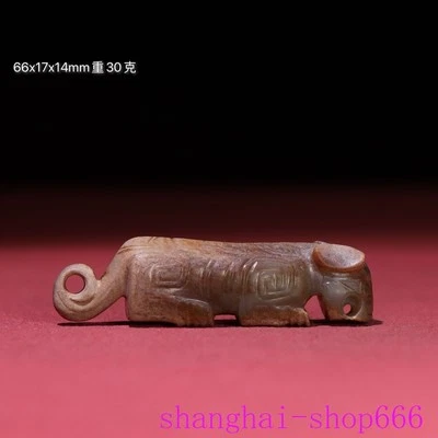 Estatua de tigre bestia fengshui sacrificio tallado jade hetiano dinastía antigua de China de 2" Foto 1 de 4