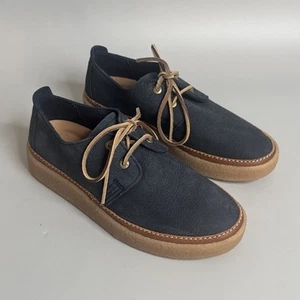 8M CLARKS Signature Nubuck Suede Leather Crepe Sole Lace Up Shoes Clarkwood - Picture 1 of 9