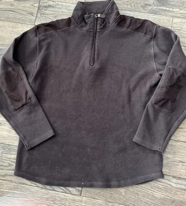ORVIS Mens Pullover Sweater Large  Quarter Zip Elbow Patches trim - Picture 1 of 12