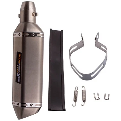 Tubo silenciador de escape 38-51 mm con DB Killer para motociclista universal ATV titanio Foto 1 de 4