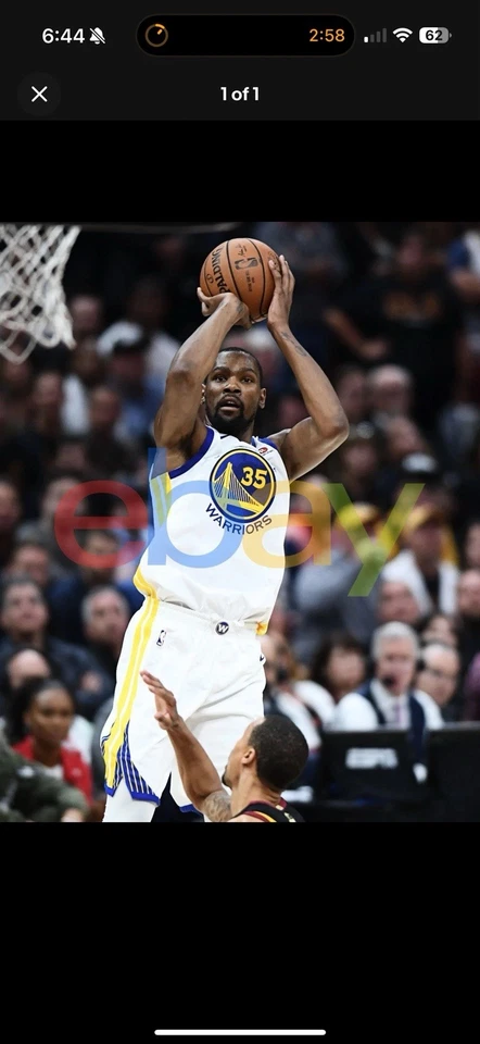 Foto de baloncesto de la NBA Kevin Durant acción de tiro Golden State Warriors 8x10 Foto 1 de 1