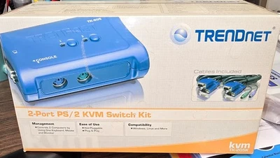 NIB TRENDnet  TK (TK205K) 2-Ports External KVM / audio switch PS/2 - Image 1 of 3
