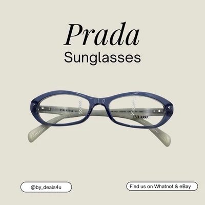 Gafas Prada VPR11O CAE-1O1 cristal azul acetato lujo Italia 52-16-135 mm Foto 1 de 4