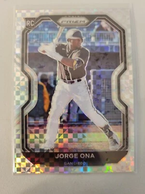 Jorge Ona Rookie Power Plaid 26/75 2021 Panini Prizm Baseball - Image 1 of 2