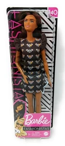 BARBIE FASHIONISTAS 140 Tall Gray Mouse Dress, Peach Booties, Sunglasses GHW54 - Picture 1 of 3