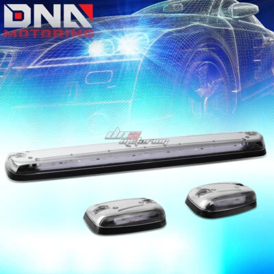 PARA 07-13 SILVERADO/SIERRA 3X CROMO CABINA TECHO AZUL LED LUCES MARCADORAS LÁMPARAS Foto 1 de 4