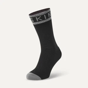 SealSkinz Scoulton Waterproof Warm Weather Mid Length Sock Hydrostop -Black/Grey
