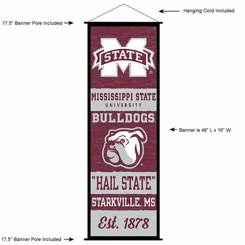 Mississippi State University Bulldogs Room Banner Poster Art Canvas Cover