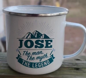 GESCHICHTE UND HERALDIK PERSONALISIERTER JOSE EMAILLEGESCHIRR BLECHBECHER 16 OZ. CAMP 😁😊 - Bild 1 von 1