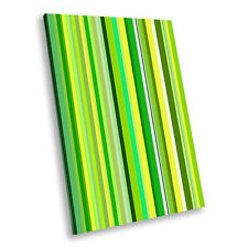 Green Yellow Stripes Portrait Abstract Canvas Wall Art Large Picture Prints