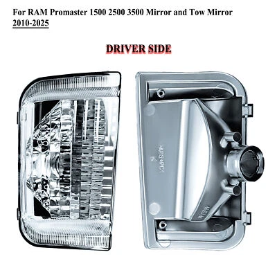 Espelho de porta lateral esquerda driver luz de seta para 10-25 RAM Promaster 1500 2500 - Imagem 1 de 4