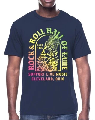 Camiseta Oficial Salón de la Fama del Rock & Roll SOPORTE MÚSICA EN VIVO CLEVELAND Para Hombres M Foto 1 de 4