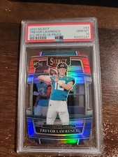 2021 Panini Select Trevor Lawrence RC Die Cut Red Blue Prizm PSA 10