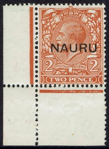 NAURU 1916 KGV 2D MNH ** OVERPRINT IN CENTER Cover