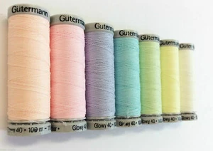 Gutermann Glowy Sulky 40, TRACKED machine embroidery thread, 100% polyester 100m - Picture 1 of 11