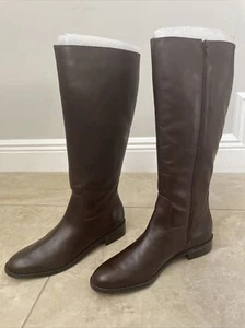High Dark Brown Leather Boots - Picture 1 of 6