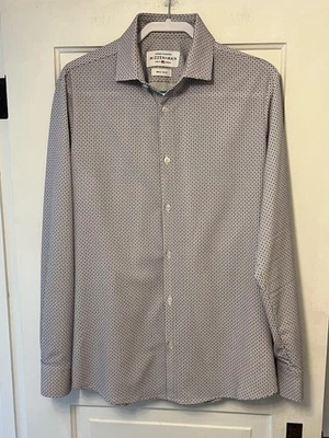 Camisa Mizzen+Main Sotavento Para Hombres Ajuste Medio Sotavento Elastizada Micro Estampado EE. UU. Foto 1 de 4