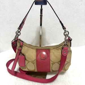 Coach Signature 2Way Shoulder Bag Accessory Pouch Used - Picture 1 of 12