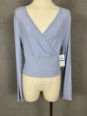 Sugar Moon Juniors' уютный ребристый надежном верхний тонкий кружевной отделки синий очень большой новый с Ярлыками - Изображение 1 из 4