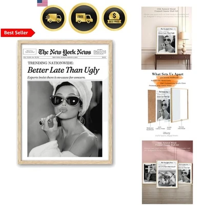 Винтажное настенное искусство Одри Хепберн холщовая рама спальня ванная комната декор 12x16 - Изображение 1 из 4