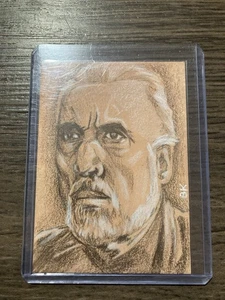 2008 Count Dooku Original Sketch Card Brandon Kenney Mixed Media Art Star Wars - Picture 1 of 2