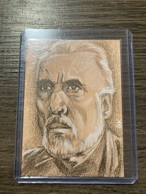 2008 Count Dooku Original Sketch Card Brandon Kenney Mixed Media Art Star Wars - Image 1 of 2
