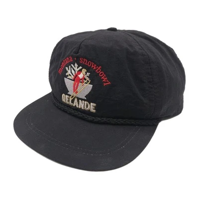 De colección Montana Snowbowl Gelande Correa Cuerda Camionero Sombrero Gorra de Pelota Negro Esquí Foto 1 de 4