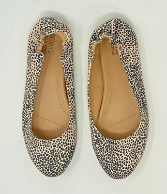 Toms Jutti Tostado Gamuza Guepardo Leopardo Estampado Animal Ballet Pisos Mujeres 7.5 EE. UU. Foto 1 de 4