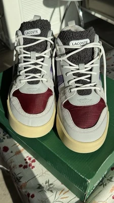 Botas de invierno Lacoste para mujer talla 8,5 L002 de cuero medio gris Novak Djokovic Foto 1 de 4