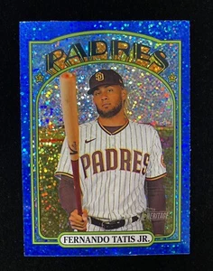 2021 Topps Heritage Blue Sparkle Chrome Fernando Tatis Jr #137 - Picture 1 of 2