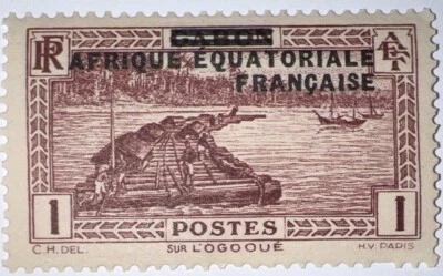 Travelstamps:1936 French Equatorial Africa Stamps OP Scott #1 MNH OG 13 1/2 Perf - Image 1 of 4