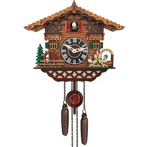Cuckoo Clock Black Forest House Handcrafted Wooden Eagle Antique Wall Clock - Picture 1 of 12