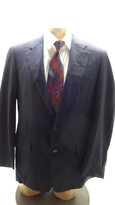 CHAQUETA DE TRAJE PATRICK JAMES PARA HOMBRE AZUL MARINO 'CANTERBURY' A RAYAS PURA LANA TALLA 41R Foto 1 de 4