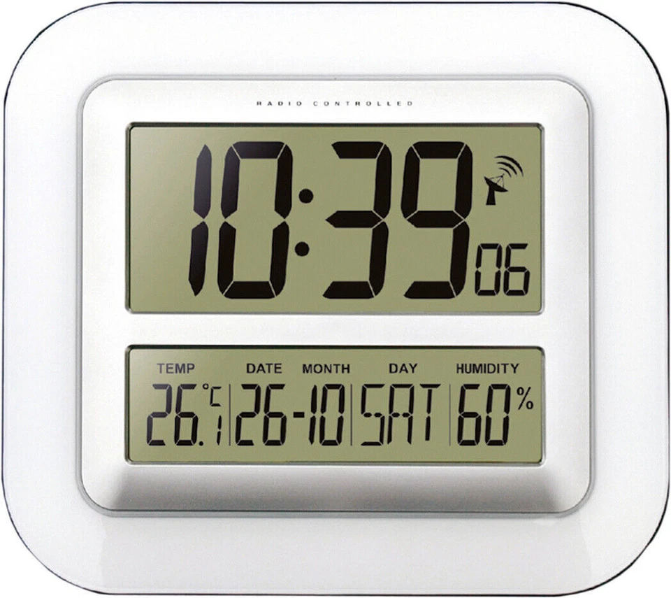 Technoline WS 8006 Digitale Funkwanduhr - Weiß