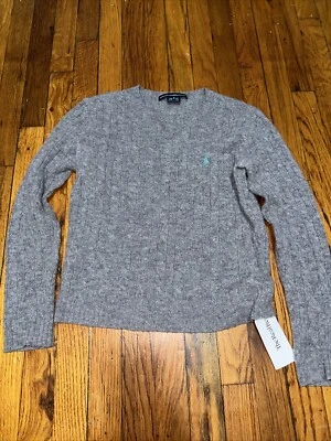 Suéter Ralph Lauren para niñas tejido con cable mediano Foto 1 de 4