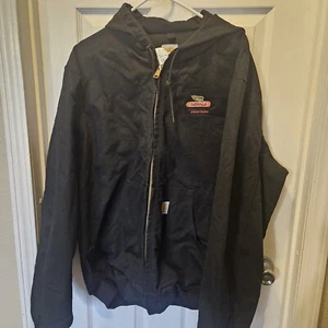 Carhartt USA  J131 Men’s XL Black Duck Thermal Lined Bomber Jacket Dekalb Hooded - Picture 1 of 15