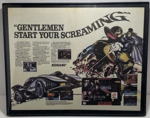 Vintage Batman Returns Super Nintendo Ad Wall Art Framed 11”x 14” - Picture 1 of 4