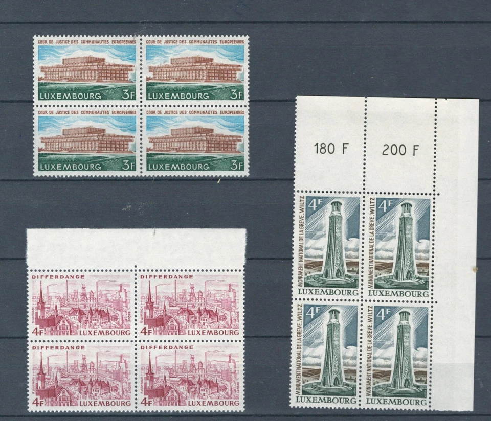 LOTE DE 4 ESTAMPILLAS ARQUITECTURA BLOQUE MNH LUXEMBURGO EUROPA (LUXEM 711) Foto 1 de 1