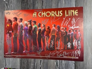 A CHORUS LINE, CAST SIGNED BROADWAY WINDOW CARD, REVIVAL - Picture 1 of 9