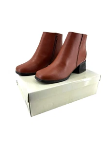 Neu im Karton AJ Valenci No 328117 Damen-Stiefeletten aus Leder mit Reißverschluss rostfarben Größe 6M - Bild 1 von 17