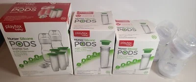 Playtex Baby Nurser Silicone Pods Starter Set & 6oz & 4oz Pods Lot & 2 Bottles. - Image 1 of 4