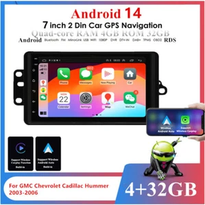 Radio estéreo GPS navegación para GMC Chevrolet Cadillac 2003-06 7"" Android 14 4GB+32GB - Imagen 1 de 24